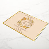 アールヌーボーエレガントフローラフォイル日付カードを保存 箔招待状 (回転した状態)