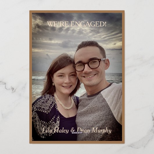 アールヌーボーエレガントフローラフォイル発表 箔招待状 (裏面)