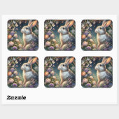 アールヌーボーエレガントフローララビットイースター スクエアシール (シート)