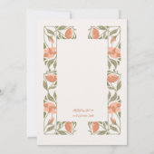 アールヌーボーエレガントフローラ結婚の脚本 招待状 (裏面)