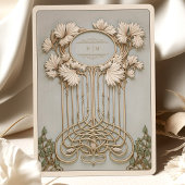 アールヌーボーエレガントフローラ結婚モチーフ 招待状