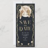 アールヌーボーエレガントフール日付の保存 招待状 (正面)