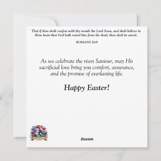 アールヌーボーエレガントラビットフローラウッドランドイースター シーズンカード (裏面)