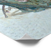 アールヌーボーエレガントヴィンテージのオウムの女性 ポスター (角)