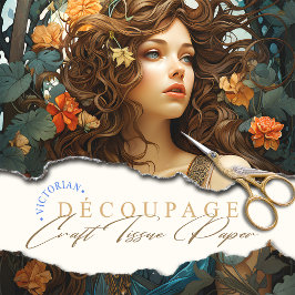 アールヌーボーエレガントヴィンテージビクトリアン女神 薄葉紙