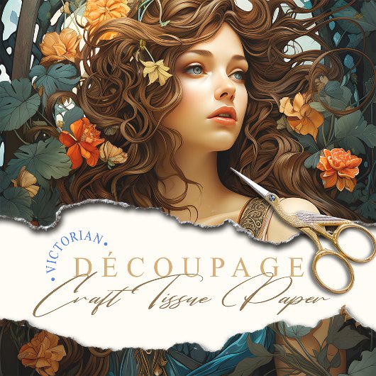 アールヌーボーエレガントヴィンテージビクトリアン女神 薄葉紙
