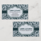 アールヌーボーエレガント工芸品緑の模様 名刺 (正面/裏面)