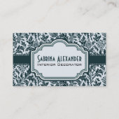 アールヌーボーエレガント工芸品緑の模様 名刺 (裏面)