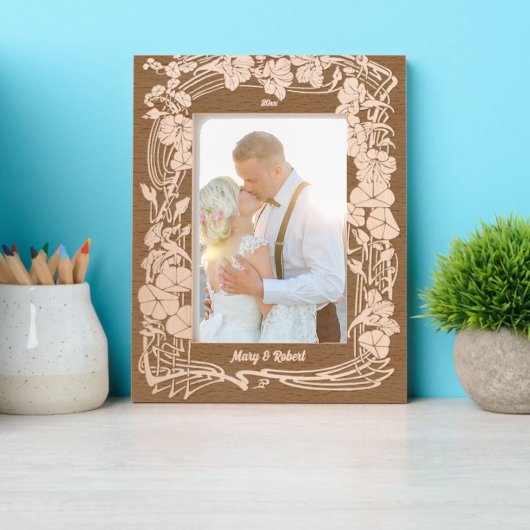 アールヌーボーエレガント植物学フローラ縁ど レーザー彫刻フレーム