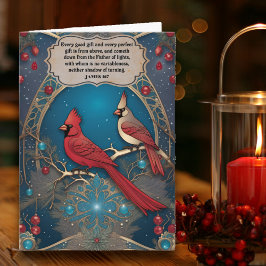 アールヌーボーエレガント深紅色クリスチャン・クリスマス カード