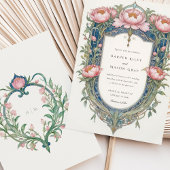 アールヌーボーエレガント牡丹結婚式招待状 招待状