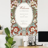 アールヌーボーエレガント結婚ウェルカムサイン ポスター (ホームオフィス)