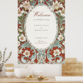 アールヌーボーエレガント結婚ウェルカムサイン ポスター (キッチン)