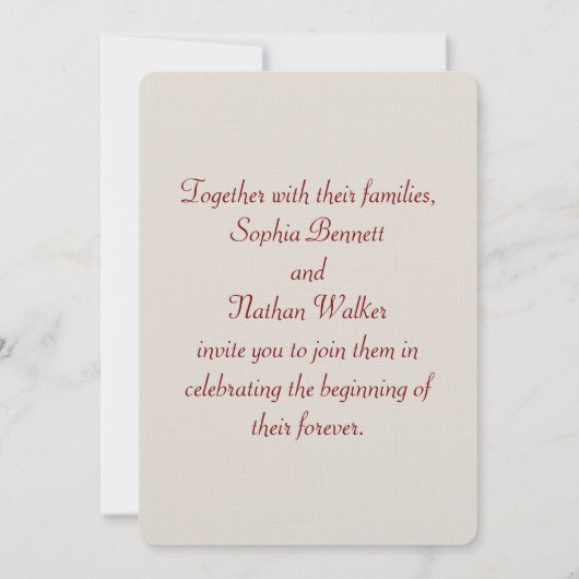 アールヌーボーエレガント結婚式招待状とフローラ 招待状 (裏面)