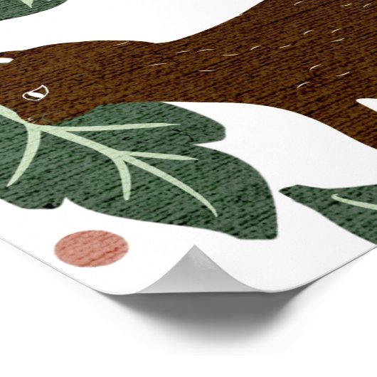 アールヌーボーエレガント赤茶色・黒猫 –  ポスター (角)