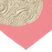 アールヌーボーエレガント金ゴールドモモのメタリックルック ショートテーブルランナー (コーナー)