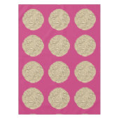 アールヌーボーエレガント金ゴールド暗い赤紫色ピンクメダリオン テーブルクロス (正面)