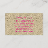 アールヌーボーエレガント金ゴールド暗い赤紫色ピンクメダリオン 名刺 (裏面)