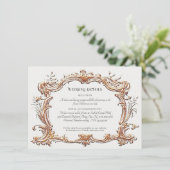アールヌーボーエレガント金ゴールドnアイボリー結婚詳細 エンクロージャーカード (スタンド正面)