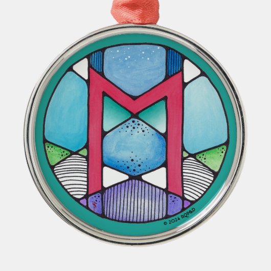 アールヌーボーエワーズルーンロイヤリティ メタルオーナメント (正面)