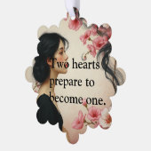 アールヌーボーエーテル結婚式招待状ウィズフローラ オーナメントカード (左)