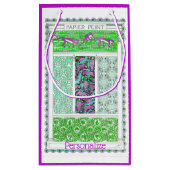 アールヌーボーオウム猿ジャングル熱帯ヴィンテージ スモールペーパーバッグ (裏面)