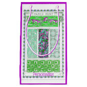 アールヌーボーオウム猿ジャングル熱帯ヴィンテージ スモールペーパーバッグ (正面)