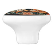 アールヌーボーオレンジタイガーキャット セラミックノブ (側面)