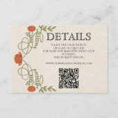 アールヌーボーオレンジフラワー結婚ズ詳細サイト エンクロージャーカード (正面)