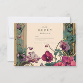 アールヌーボーオーキッドフレ結婚ーム 出欠カード (正面)