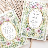 アールヌーボーオーキッド&リーフ金ゴールド結婚ズ 招待状