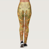 アールヌーボーオータムウーマン金ゴールドブラウンアルフォンスミュシャ レギンス (裏面)