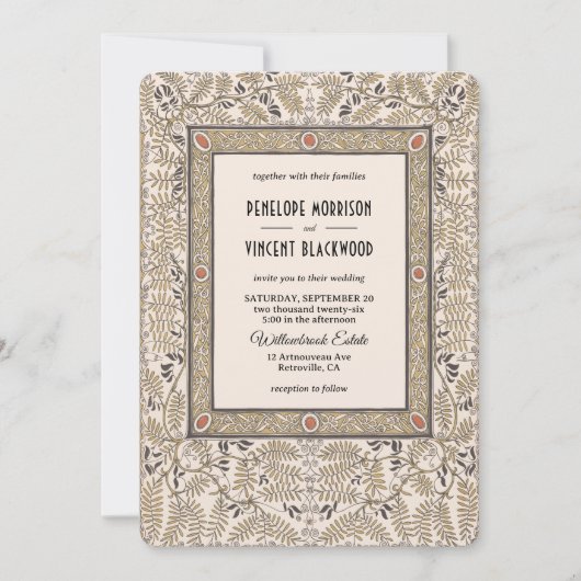 アールヌーボーオータムカラーズ結婚式招待状 招待状 (正面)