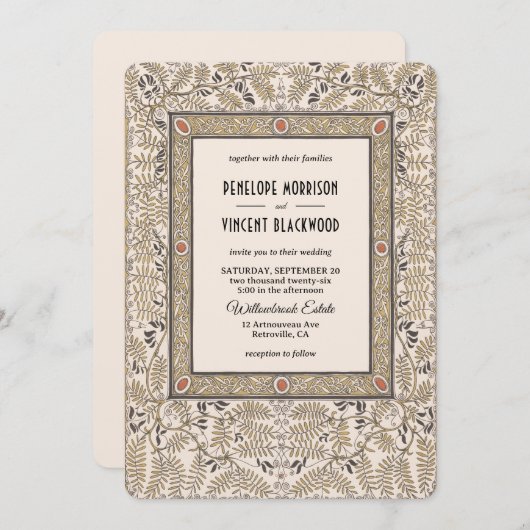 アールヌーボーオータムカラーズ結婚式招待状 招待状 (正面/裏面)