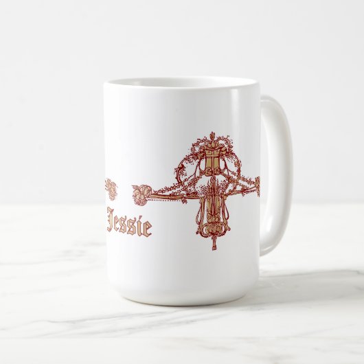 アールヌーボーオーナメントバイジェシー・マリオンキング コーヒーマグカップ (正面右)