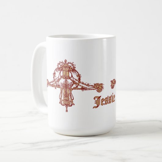 アールヌーボーオーナメントバイジェシー・マリオンキング コーヒーマグカップ (正面左)