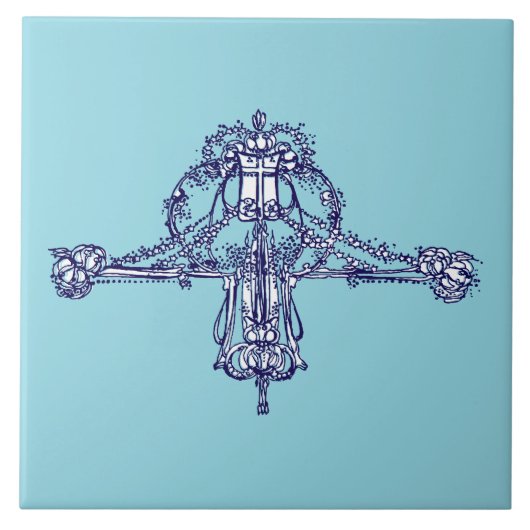 アールヌーボーオーナメントバイジェシー・マリオンキング タイル (正面)