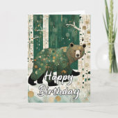 アールヌーボーカスタムベア誕生日 カード (正面)