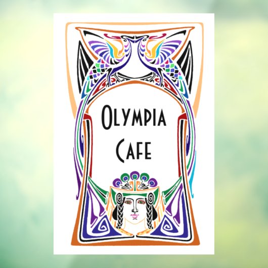 アールヌーボーカフェ標識 ウィンドウサイン (シート3)