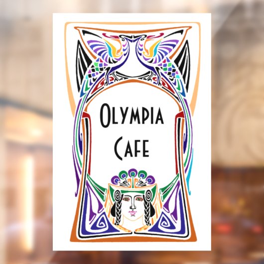 アールヌーボーカフェ標識 ウィンドウサイン (シート2)