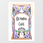 アールヌーボーカフェ標識 ウィンドウサイン (シート)