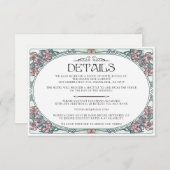 アールヌーボーカラフルの結婚詳細・カード(Set #3) エンクロージャーカード (正面/裏面)