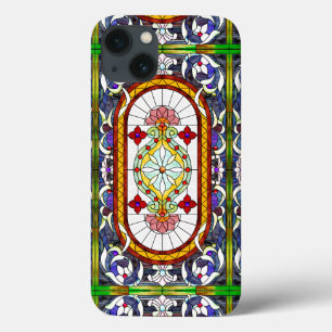 アールヌーボーカラフルティファニーのステンドグラス窓 iPhone 13ケース
