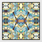 アールヌーボーカラフルトンボフェイクイのステンドグラス ウィンドウサイン (シート)