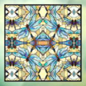 アールヌーボーカラフルトンボフェイクイのステンドグラス ウィンドウサイン (シート3)