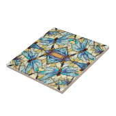 アールヌーボーカラフルトンボフェイクイのステンドグラス タイル (側面)