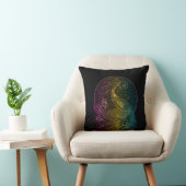 アールヌーボーカラフルミッドナイトピーコックイラストレーション クッション (椅子)