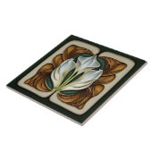 アールヌーボーカラリリシンメトリカルフローラウォールアート タイル (側面)