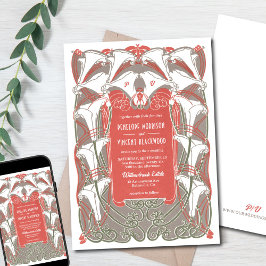 アールヌーボーカラリリーエレガンス招待状 招待状