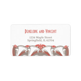 アールヌーボーカラリリーエレガンス結婚ズ ラベル